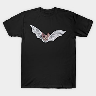 Spooky Bat Pattern - Black T-Shirt